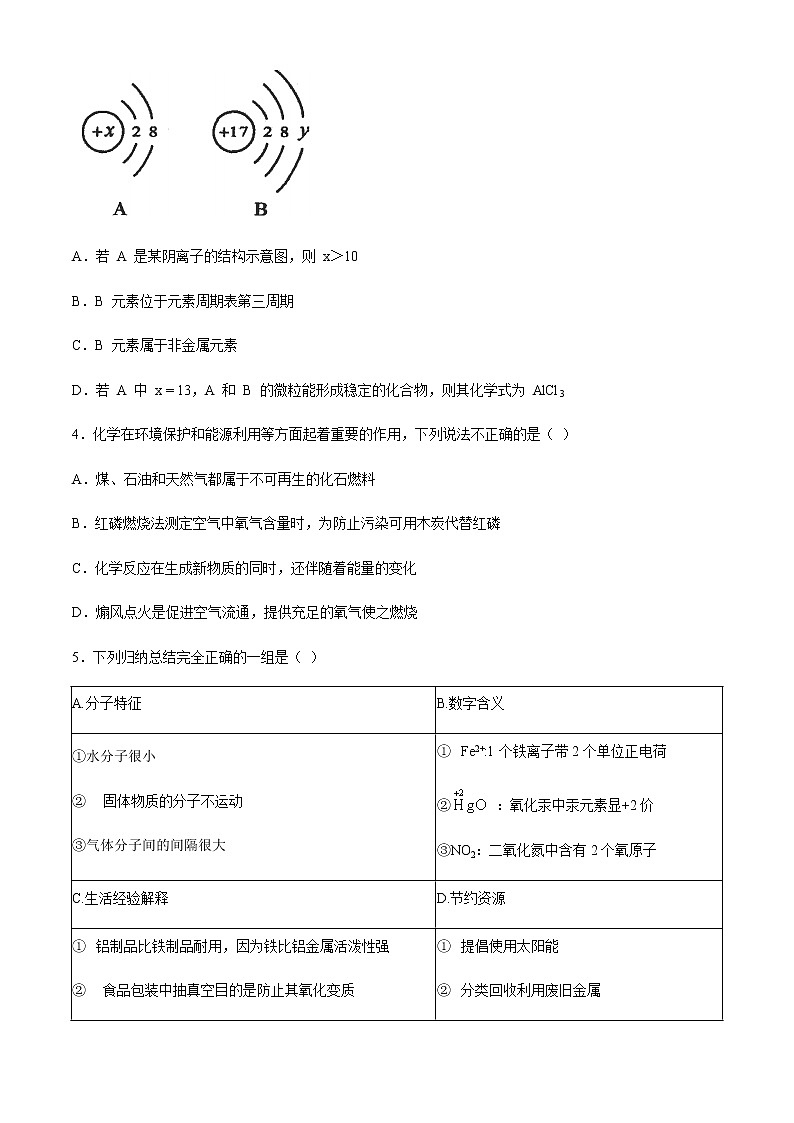 湖北省孝感市直初中2020-2021学年九年级上学期期末化学试题02