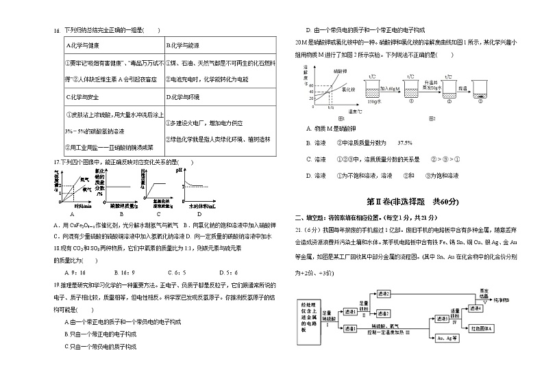 人教版九年级下化学试题期末质量监测含答案03