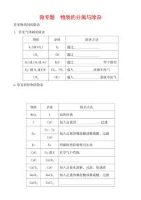 2021年春人教版九年级化学中考第一轮知识点过关训练    物质的分离与除杂