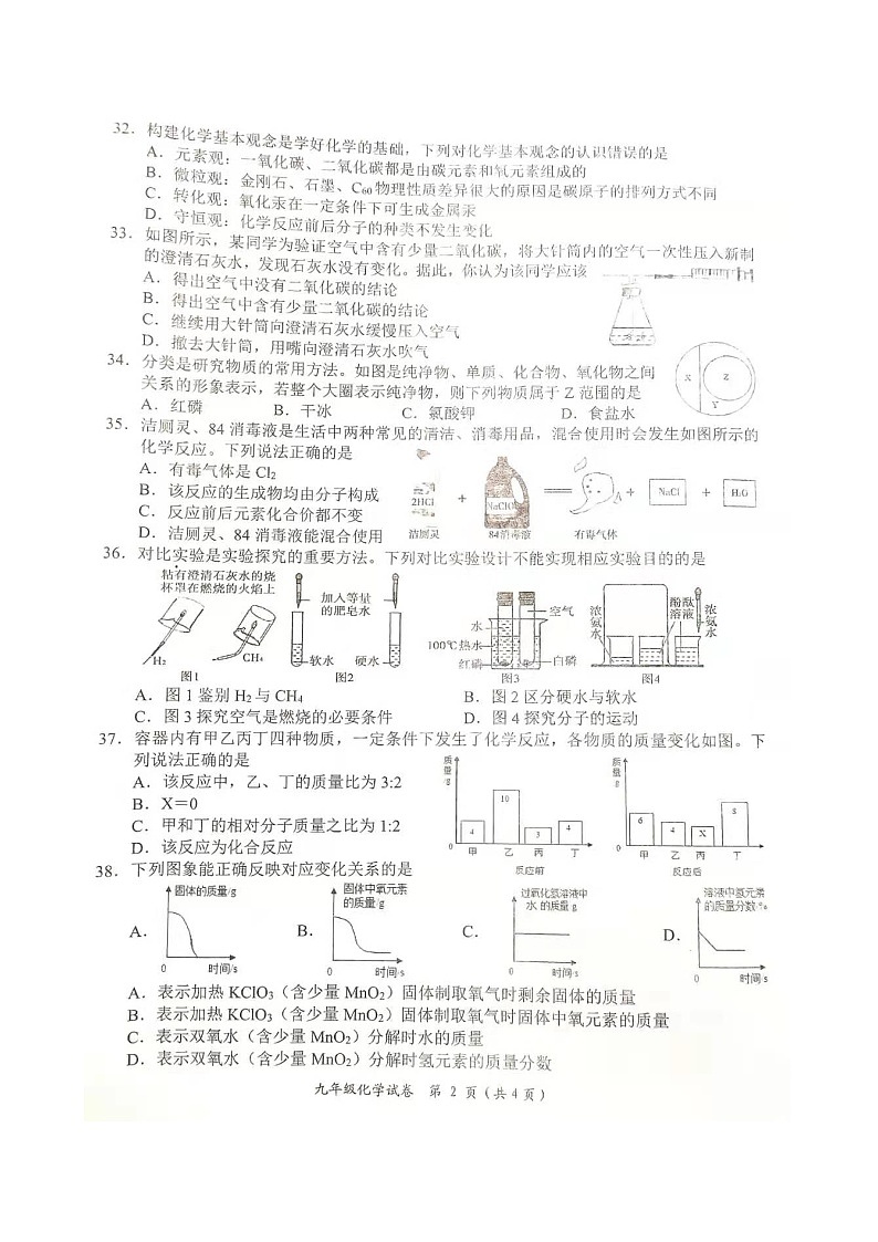 湖南省岳阳市城区初中2020-2021学年上学期九年级学业水平检测化学期末测试（含答案）第2页