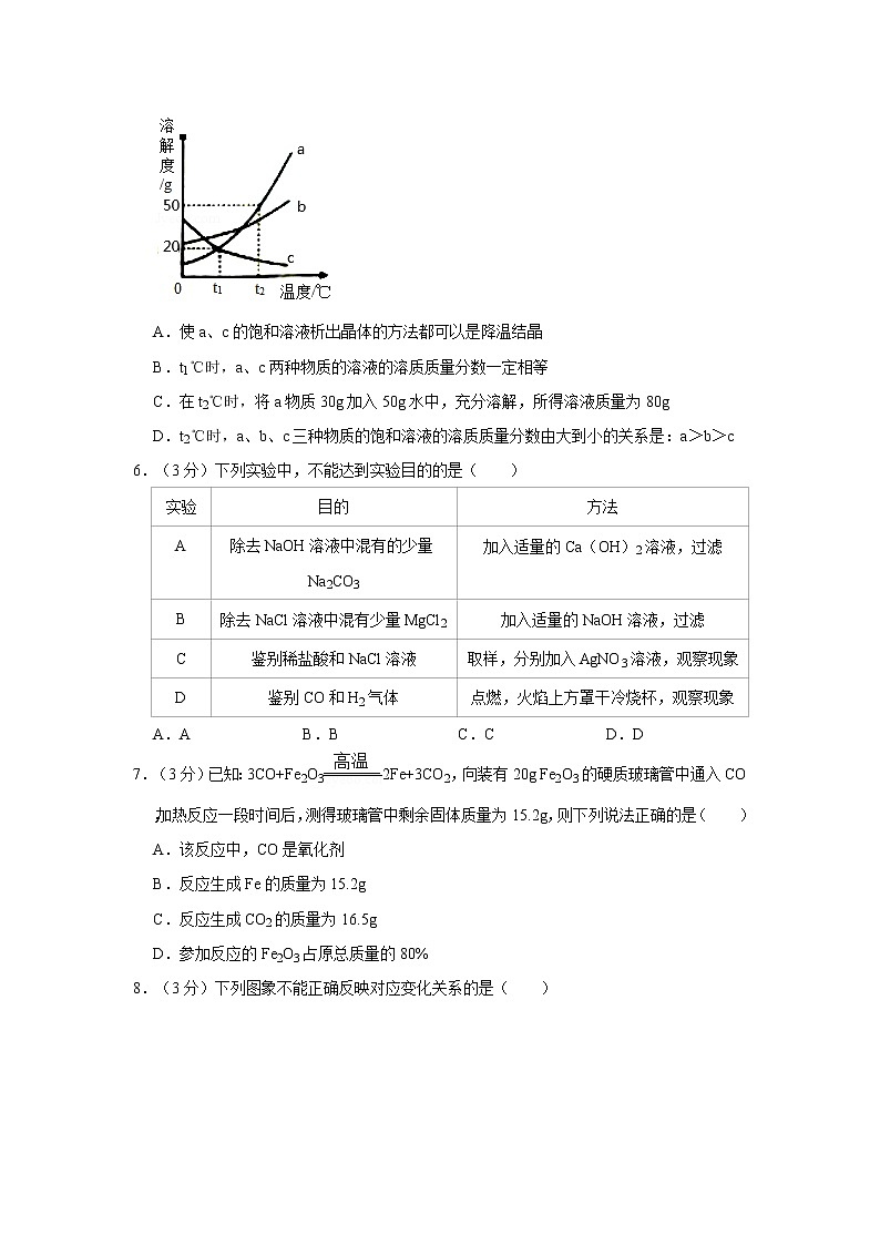 四川省达州市2020年中考化学试卷含答案解析02