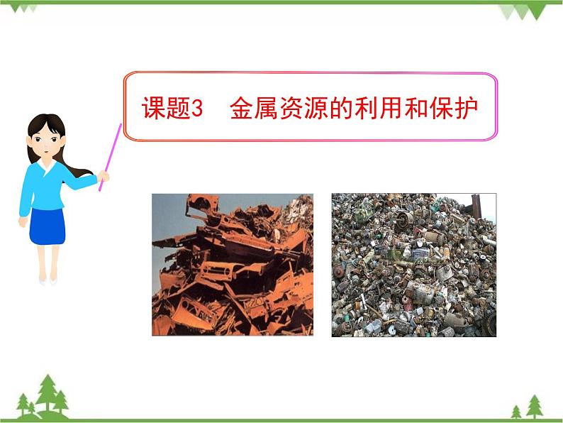 人教版初中化学九年级下册同步课件+视频：第8单元课题3 金属资源的利用和保护01