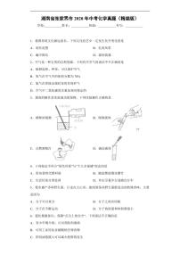 湖南省张家界市2020年中考化学真题含解析
