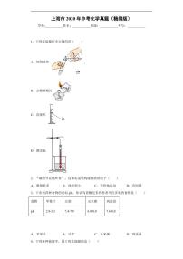 上海市2020年中考化学真题含解析