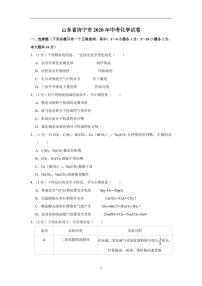 山东省济宁市2020年中考化学试卷含解析