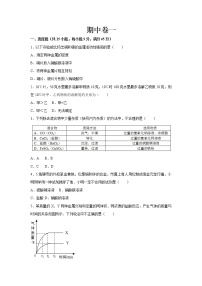 初中化学九年级下人教版期中卷一