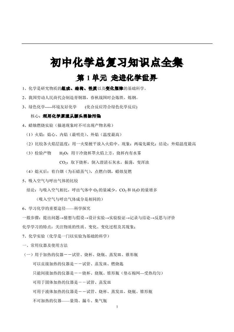 初中化学知识点、重难点总结(4)01