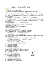 初中人教版 中考化学总复习：空气成分的探究（提高） 巩固练习