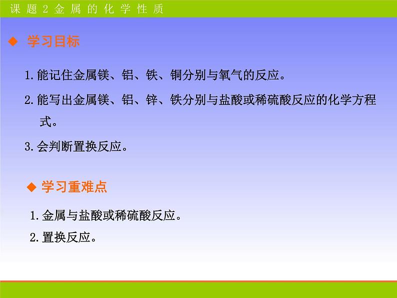 人教版初中化学九年级下册第八单元 金属和金属材料课题2 金属的化学性质课件(2)03