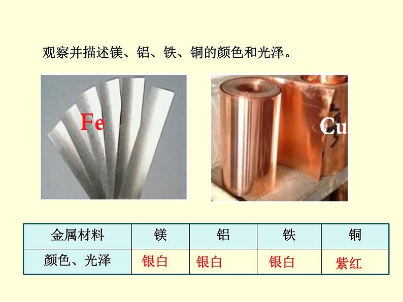 人教版初中化学九年级下册第八单元 金属和金属材料实验活动4 金属的物理性质和某些化学性质课件(4)06