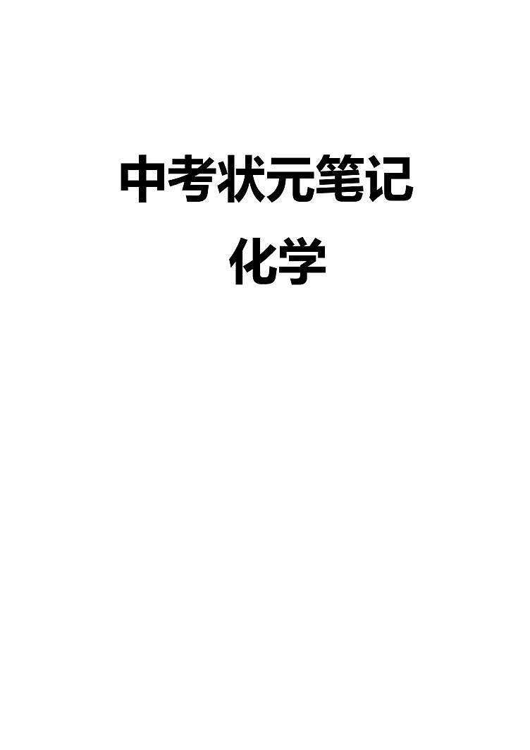 中考化学状元笔记（142页）第1页