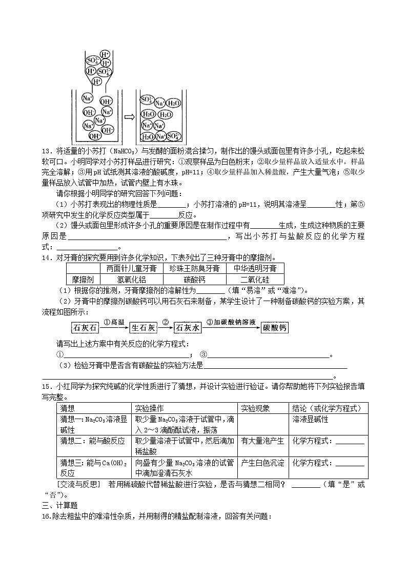 中考化学总复习：盐 化学肥料（基础）练习 (含解析)02