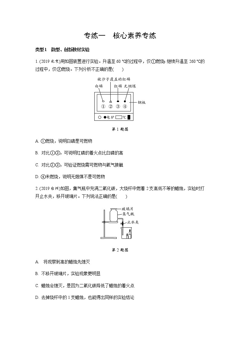 初中化学专题练习  专练一　实验和装置专练（含解析）01