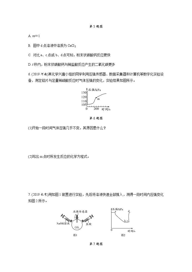 初中化学专题复习  题型六　数字化实验题练习（含解析）03