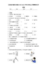 云南省大理州大理市2020-2021学年九年级上学期期末化学试题(word版含答案)