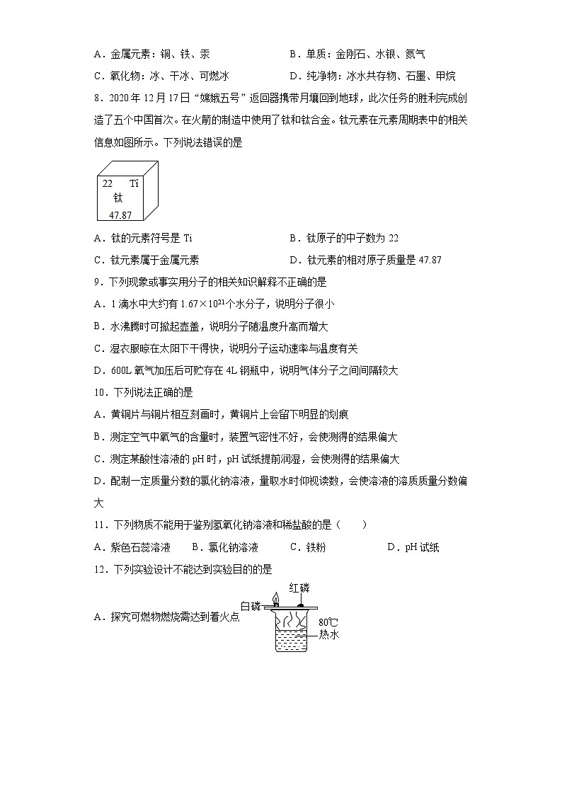 河南省信阳市息县2020-2021学年九年级上学期期末化学试题(word版含答案)02