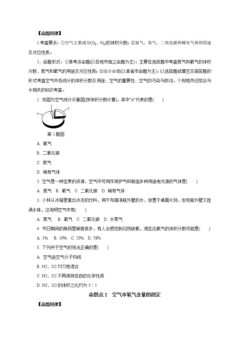 专题01　空气 氧气-2021年中考化学命题点分析与精练02