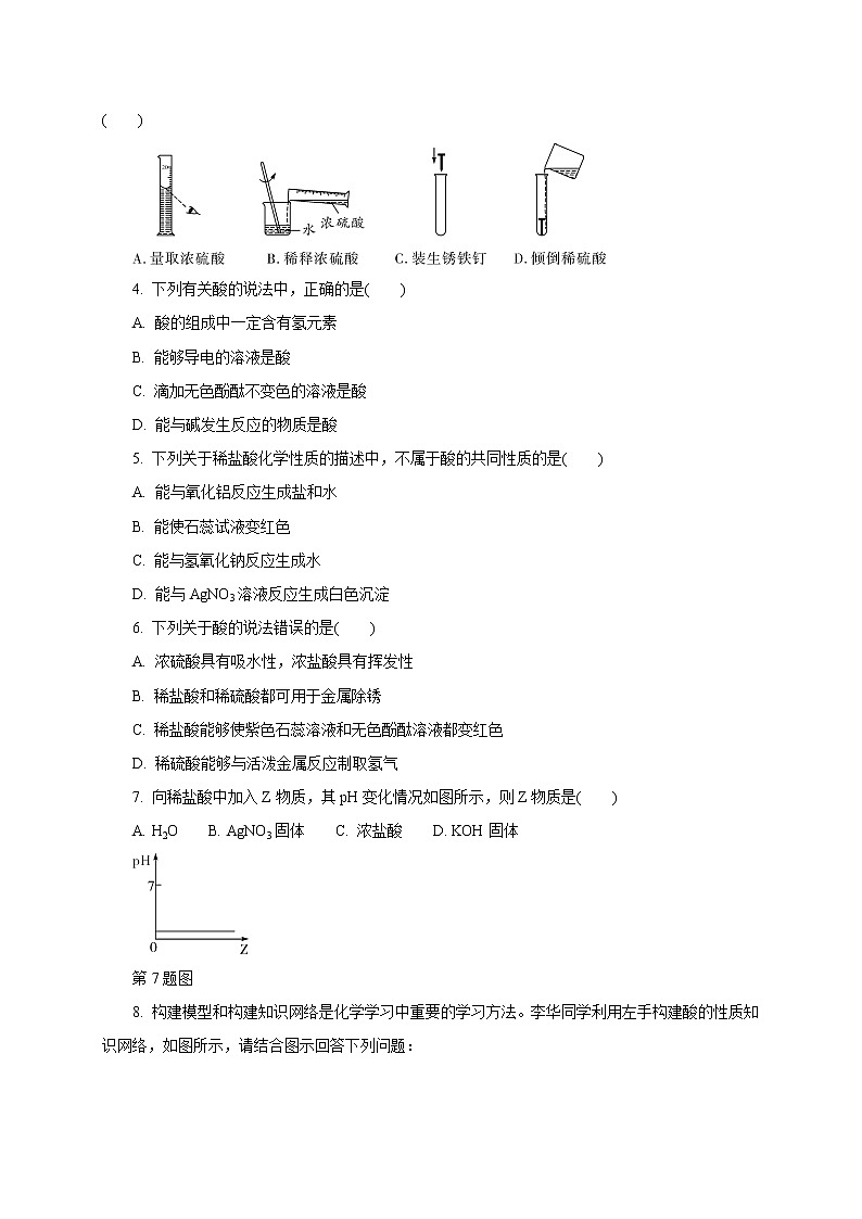 专题07　常见的酸和碱-2021年中考化学命题点分析与精练03