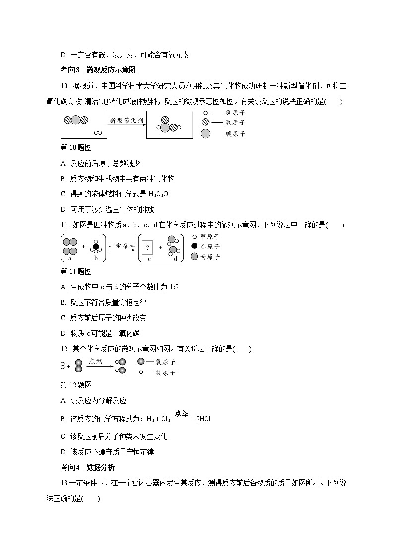 专题13　质量守恒定律及其应用-2021年中考化学命题点分析与精练03