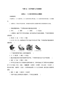 专题16　化学物质与人体健康-2021年中考化学命题点分析与精练