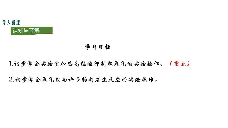 人教版初中化学（上册） 第二单元 实验活动1 氧气的实验室制取与性质课件第3页