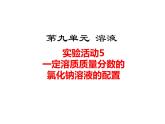 人教版初中化学（下册）第九单元  实验活动5  一定溶质质量分数的氯化钠溶液的配制课件