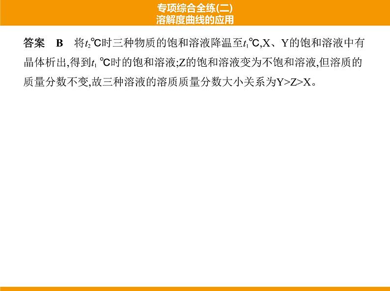 人教版初中化学专项复习  专项综合全练(二)溶解度曲线的应用 课件第5页