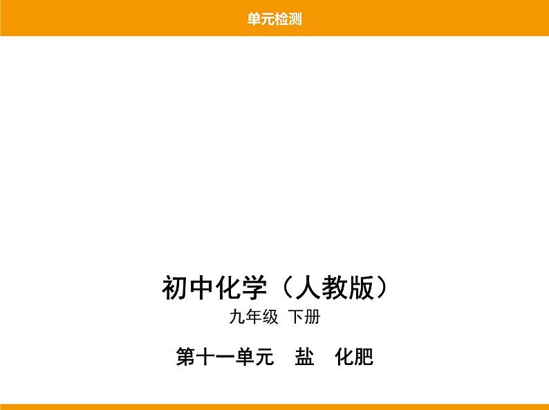 人教版初中化学九年级（下册）第十一单元 单元检测课件01