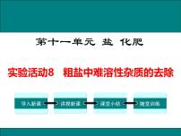 人教版九年级下册实验活动8 粗盐中难溶性杂质的去除说课课件ppt