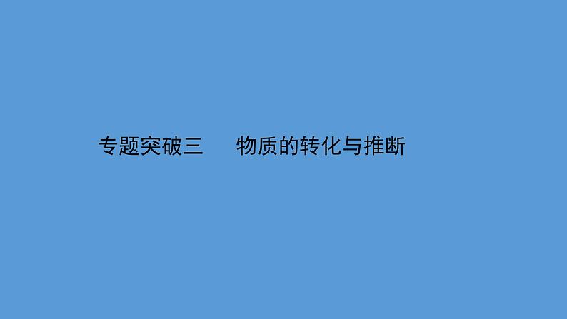 2021年中考化学一轮复习课件专题突破三   物质的转化与推断（课件）第1页