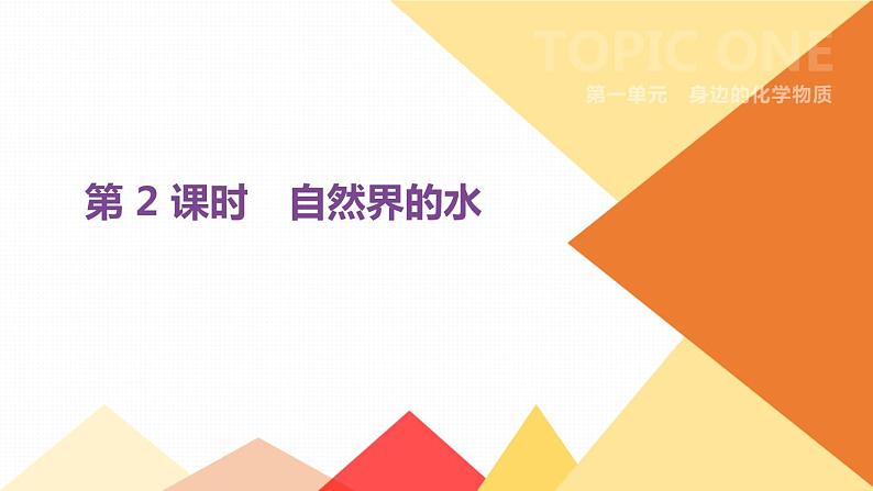 中考化学总复习课件  第02课时    自然界的水  课件01