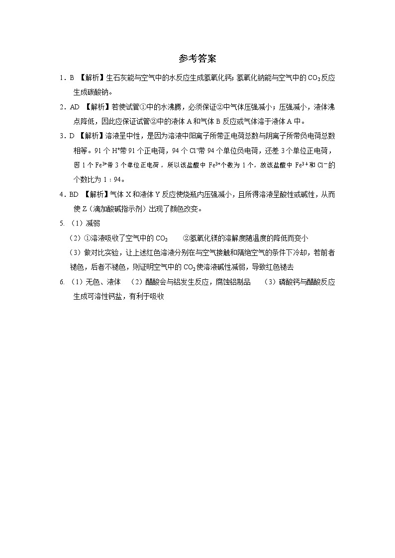 九年级化学下册[人教版]第10单元 酸和碱 试卷02