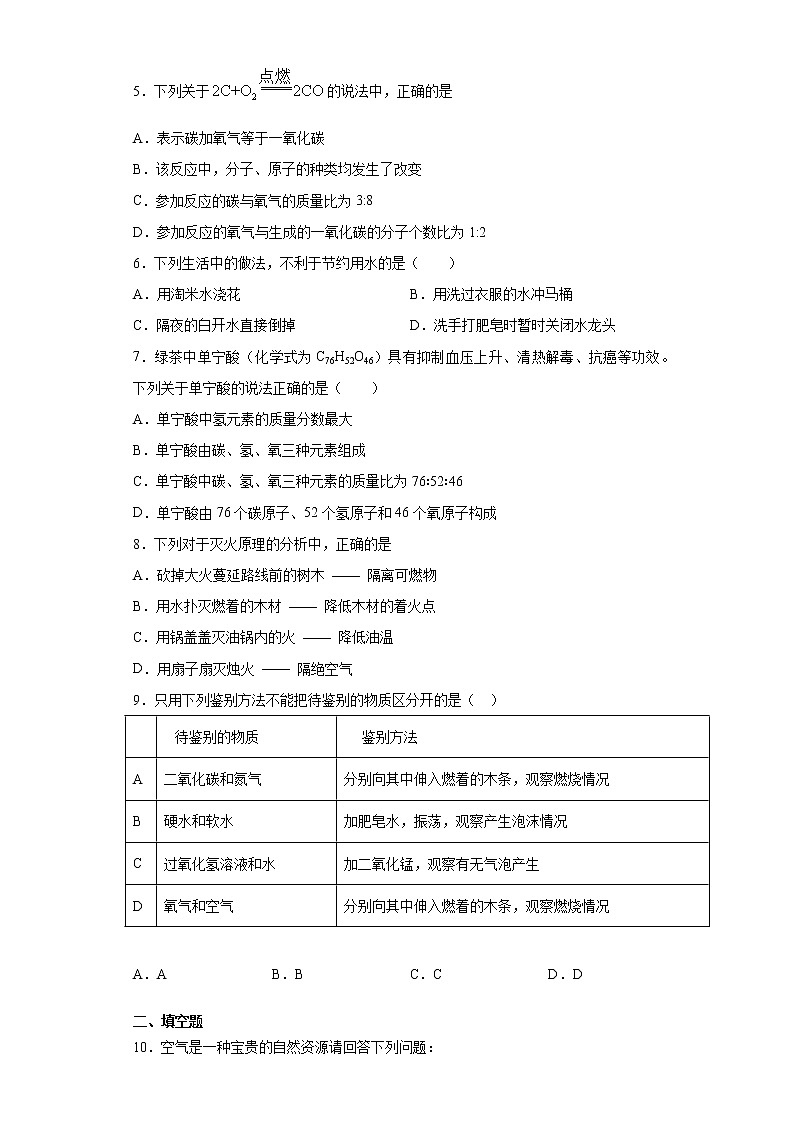 陕西省宝鸡市凤翔县2020-2021学年九年级上学期期末化学试题（word版 含答案）第2页
