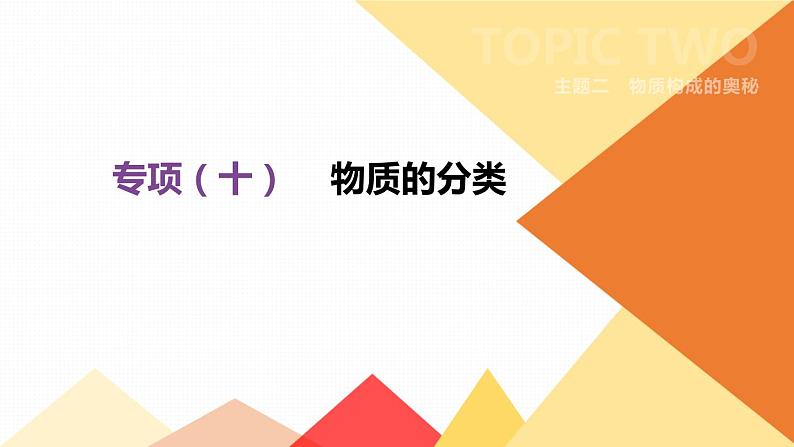 中考化学专项复习课件  专项10 物质的分类  课件01