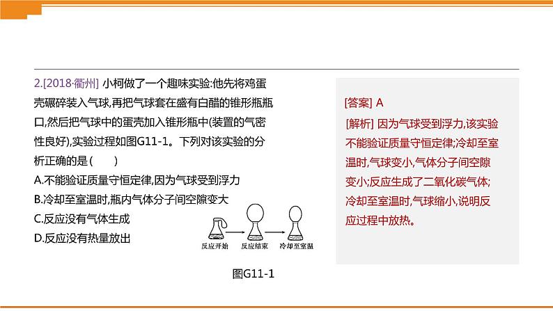 中考化学专项复习课件  专项11 质量守恒定律的运用  课件03