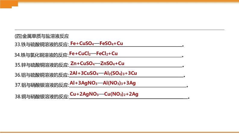 中考化学专项复习课件  专项12 化学方程式集锦  课件07