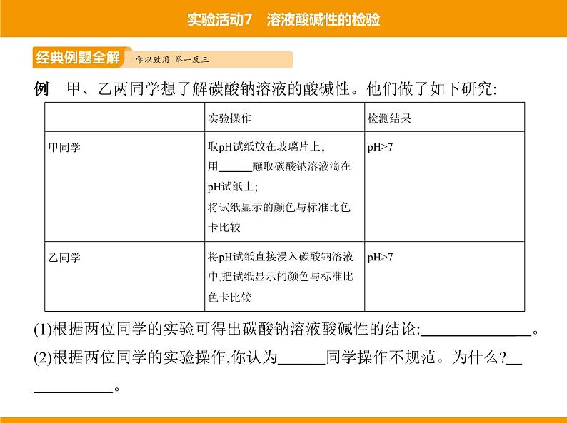 人教版初中化学九年级（下册）第十单元 实验活动7 溶液酸碱性的检验课件07