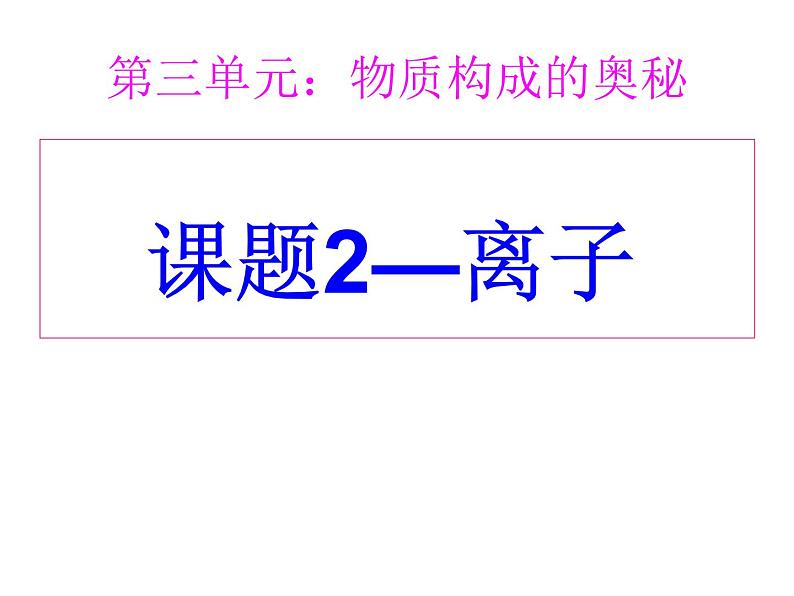 人教版初中化学（上册）第三单元  课题2  离子1+课件01