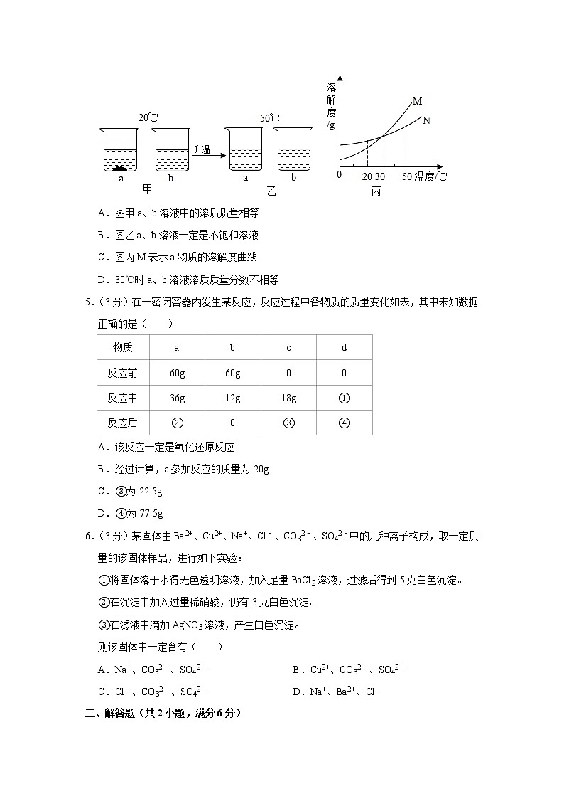 2020年浙江省杭州市萧山区中考化学一模试卷（含解析）02