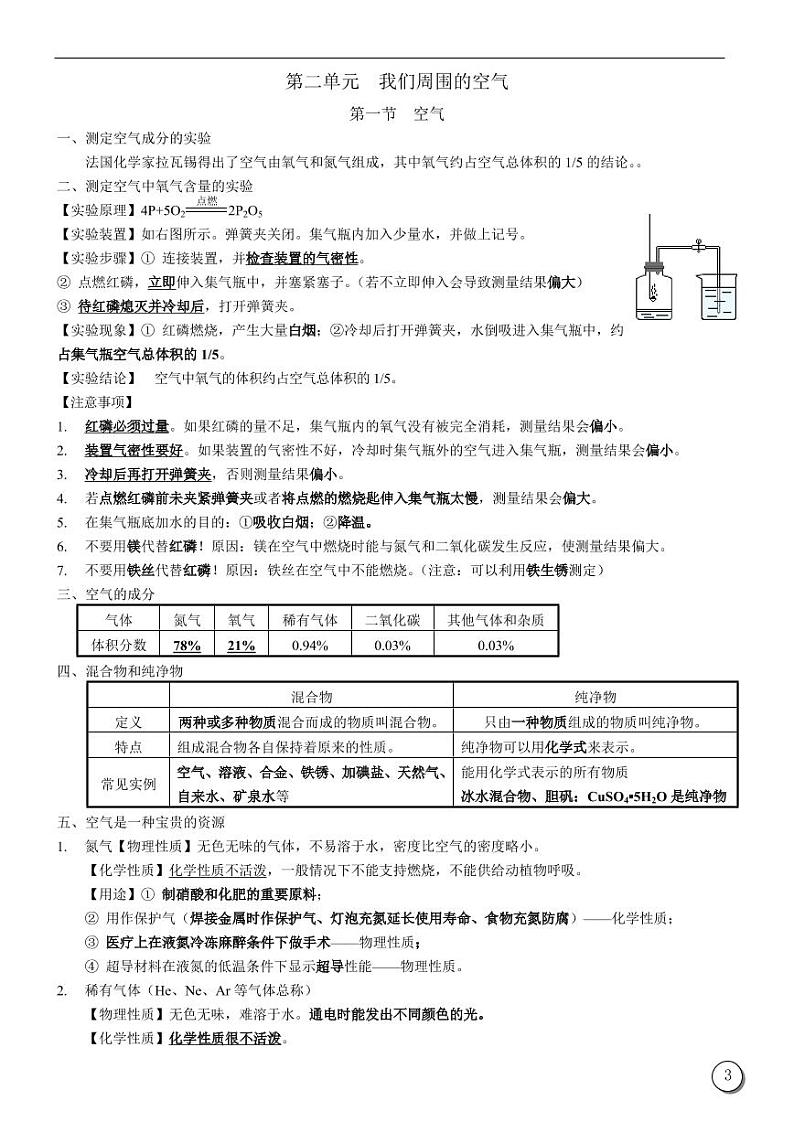 人教版九年级化学全册复习提纲03