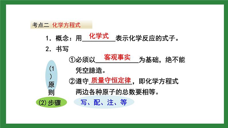 人教版化学九年级上册第五单元《化学方程式》复习课件07