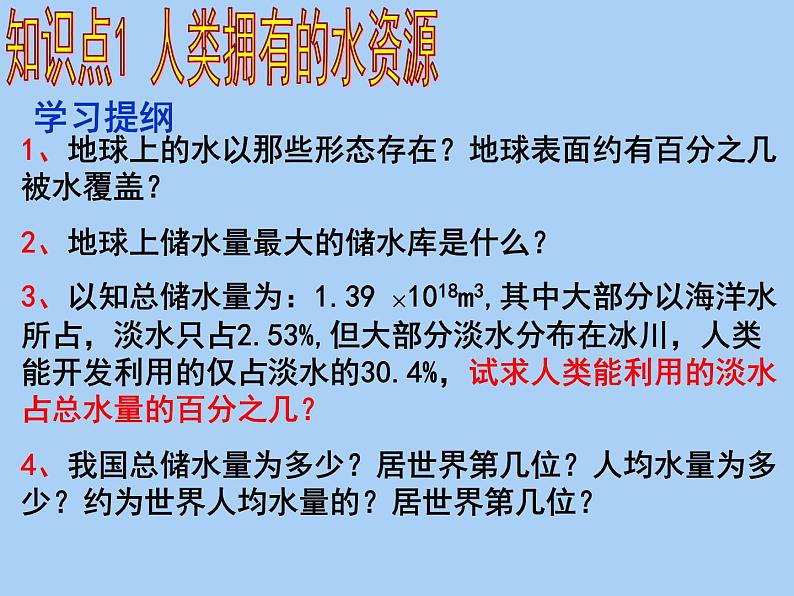 人教版初中化学（上册）第四单元 课题1 《爱护水资源》课件07