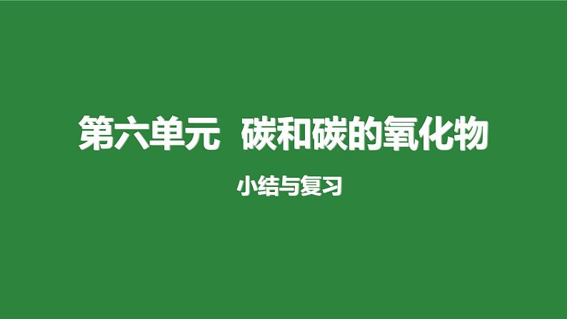 人教版化学九年级上册第六单元《碳和碳的氧化物》复习课件01