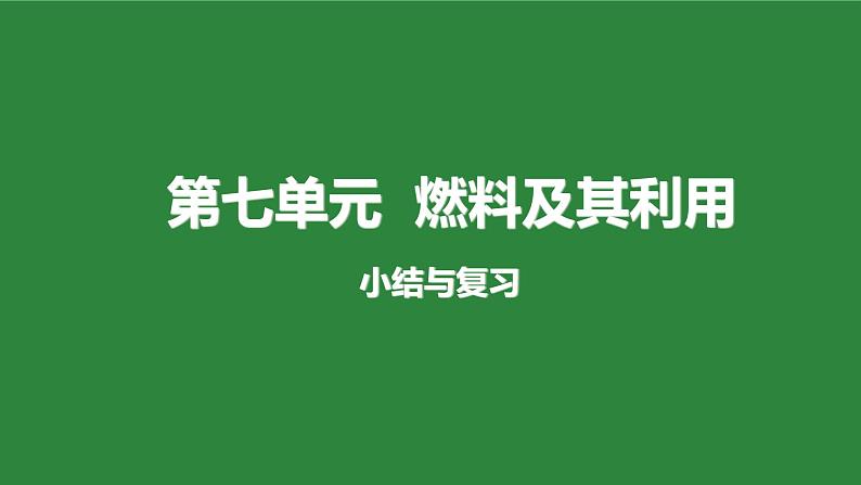 人教版化学九年级上册第七单元《燃料及其利用》复习课件01