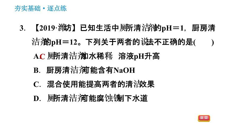 2020-2021学年人教版九年级下册化学习题课件 10.2.2 溶液酸碱度的表示方法——pH05