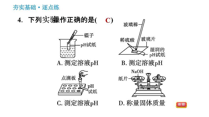 2020-2021学年人教版九年级下册化学习题课件 10.2.2 溶液酸碱度的表示方法——pH06