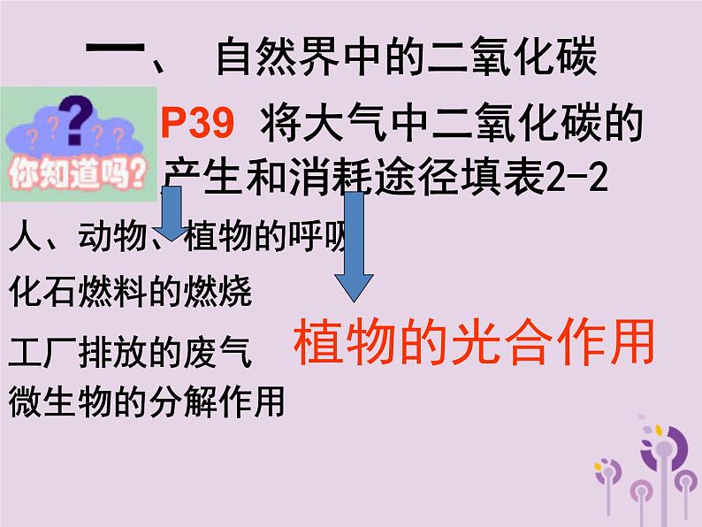 沪教版九年级化学上册 第2章 2.2奇妙的二氧化碳（1）课件第3页