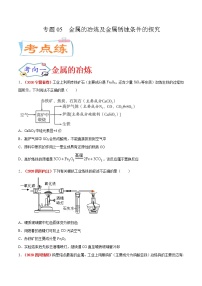 专题05  金属的冶炼及金属锈蚀条件的探究（考点专练）-备战2021年中考化学考点微专题（原卷版）