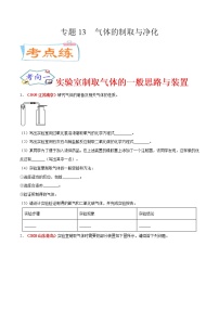 专题13  气体的制取与净化（考点专练）-备战2021年中考化学考点微专题（原卷版）