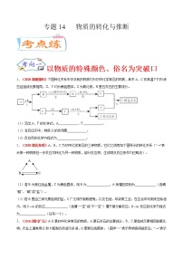 专题14   物质的转化与推断（考点专练）-备战2021年中考化学考点微专题（原卷版）